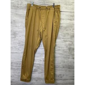Hollister Mens Jogger Pants Large Mens Tan Tapered Leg Drawstring Waist Stretch